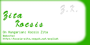 zita kocsis business card